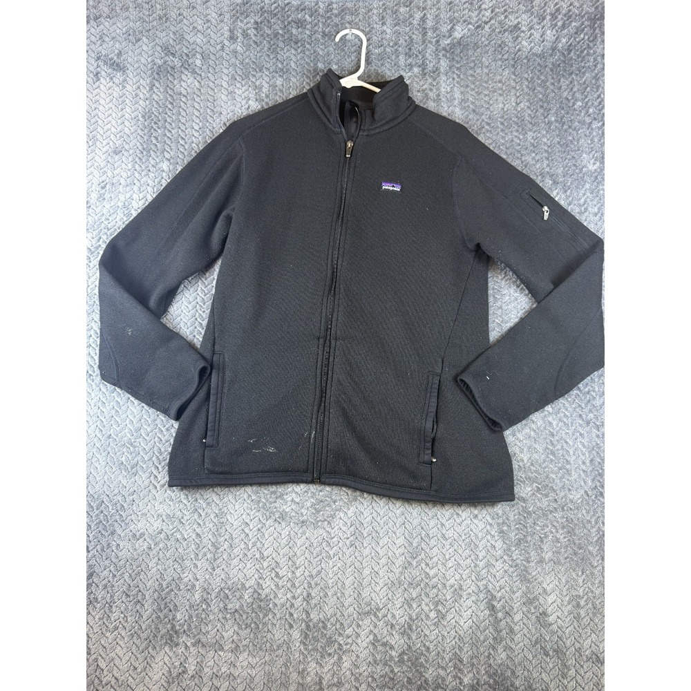 Patagonia Better Sweater Jacket Womens Large Black Full Zip Fleece Mock Neck